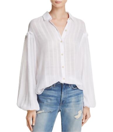 Free People Womens Headed To The Highlands Button Down Blouse - S