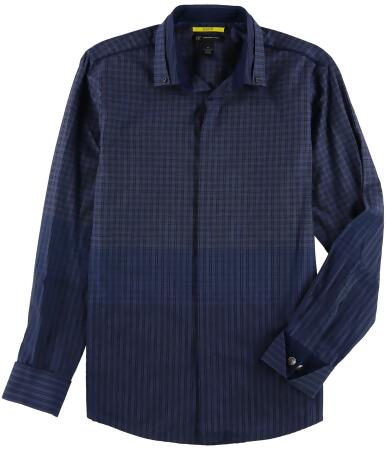 I-n-c Mens Slim Fit Plaid Check Button Up Shirt - M