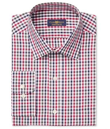 Club Room Mens Gingham Button Up Dress Shirt - 16 1/2