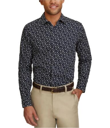 Nautica Mens Printed Woven Button Up Shirt - L