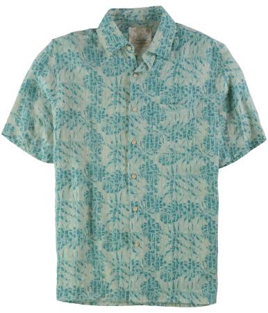 Tasso Elba Mens Tropical Silk Button Up Shirt - S