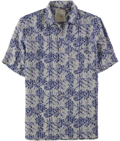 Tasso Elba Mens Tropical Silk Button Up Shirt - S