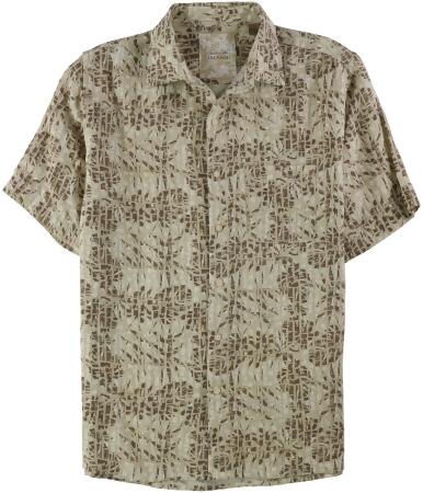 Tasso Elba Mens Tropical Silk Button Up Shirt - S