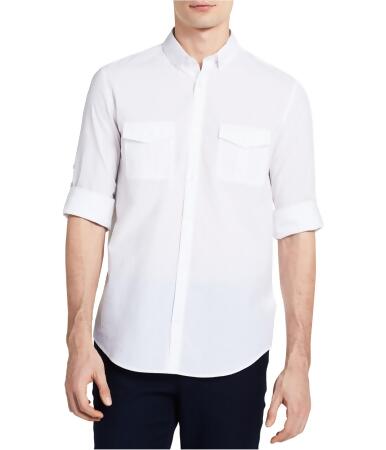 Calvin Klein Mens Roll Up Button Up Shirt - M