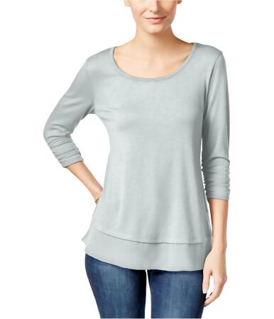 Style Co. Womens Textured Chiffon Pullover Blouse - L