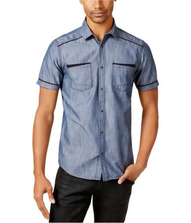 I-n-c Mens Shiny Chambray Button Up Shirt - XL