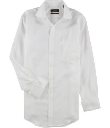 Tasso Elba Mens Non-Iron Tonal Button Up Dress Shirt - 17