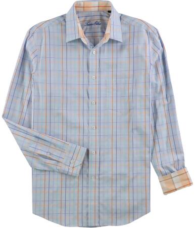 Tasso Elba Mens Checkered Button Up Shirt - S