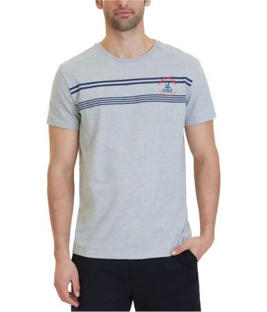 Nautica Mens Stripe Logo Basic T-Shirt - S