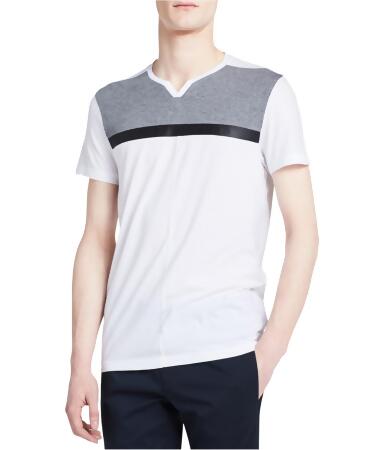 Calvin Klein Mens Notched Colorblock Basic T-Shirt - 2XL