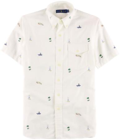 Ralph Lauren Mens Embroidered Button Up Shirt - S