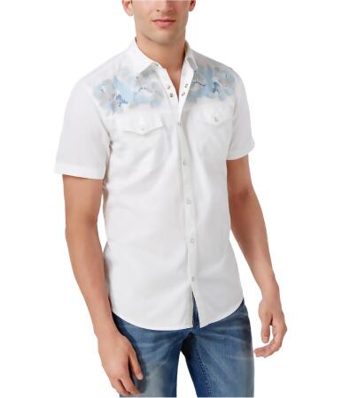 I-n-c Mens Embroidered Snap Button Up Shirt - M