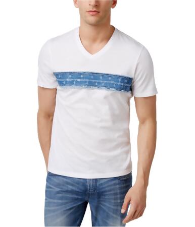 I-n-c Mens Denim Trim Embellished T-Shirt - 2XL