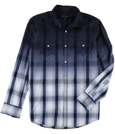 I-n-c Mens Long Sleeve Ombre Button Up Shirt - XL