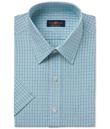 Club Room Mens Check Button Up Dress Shirt - 14 1/2