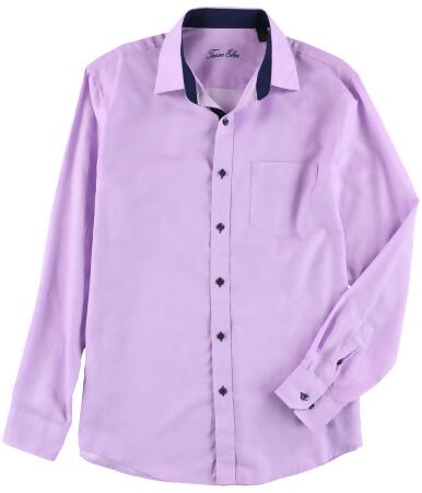 Tasso Elba Mens Texture Diamond Button Up Shirt - M