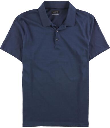 Alfani Mens Chambray Rugby Polo Shirt - M