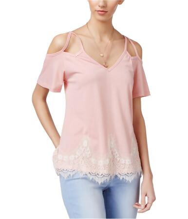 Self E Womens Lace Trim Knit Blouse - XS