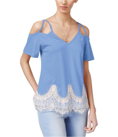 Self E Womens Lace Trim Knit Blouse - S