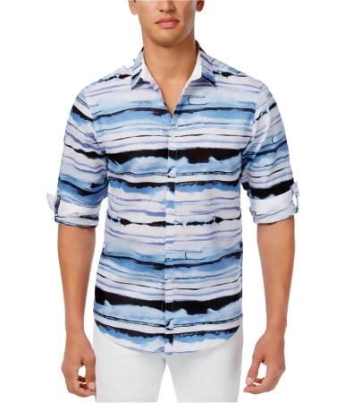I-n-c Mens Distorted Wave Button Up Shirt - 2XL