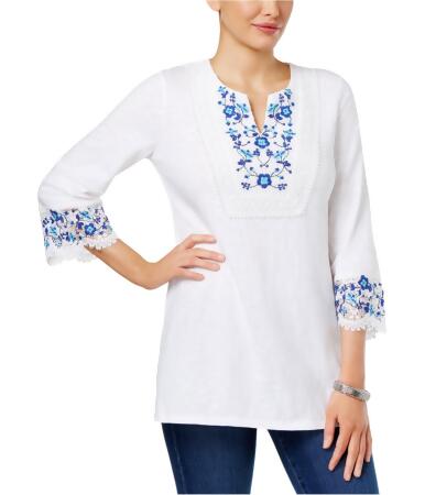Charter Club Womens Floral Tunic Blouse - M
