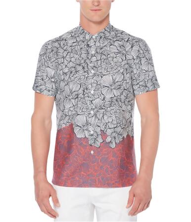 Perry Ellis Mens Luau Flower Button Up Shirt - L
