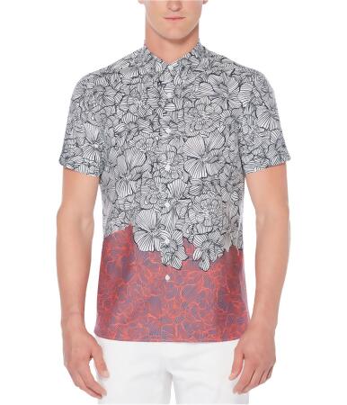 Perry Ellis Mens Luau Flower Button Up Shirt - M