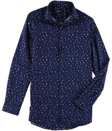 Bar Iii Mens Slim Floral Button Up Dress Shirt - 14 1/2