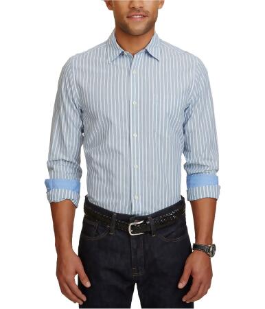 Nautica Mens Striped Button Up Shirt - L