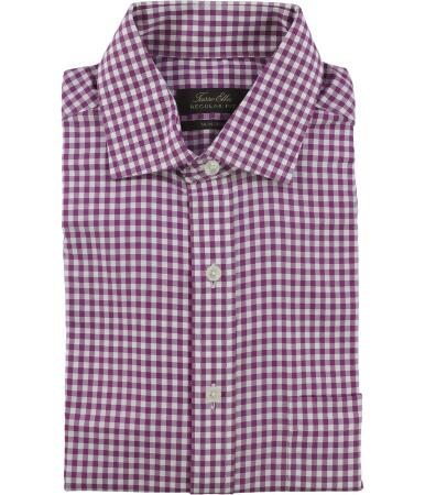 Tasso Elba Mens Herringbone Button Up Dress Shirt - 15 1/2
