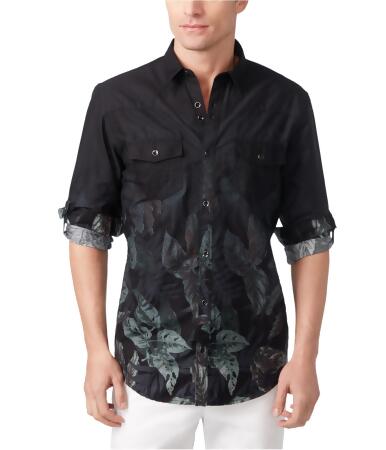 I-n-c Mens Faded Leaf Button Up Shirt - L