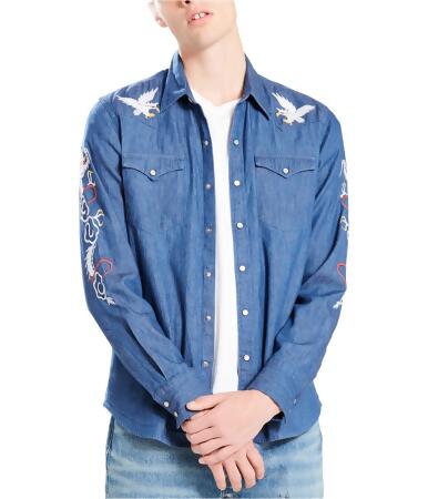 Levi's Mens Embeoidered Button Up Shirt - M