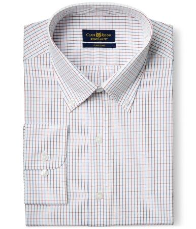 Club Room Mens Check Button Up Dress Shirt - 22