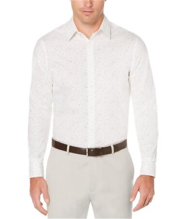 Perry Ellis Mens Speckled Non Iron Button Up Shirt - L