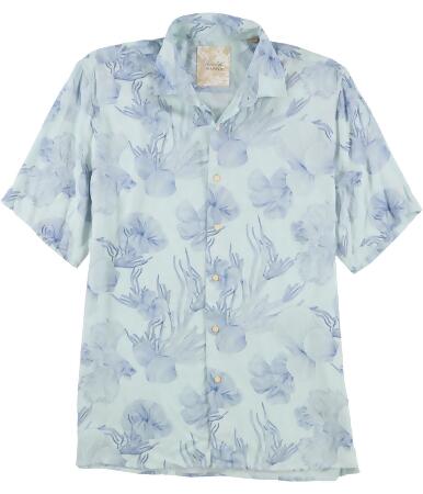 Tasso Elba Mens Linefish Button Up Shirt - M