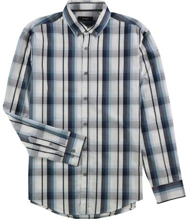 Alfani Mens Plaid Button Up Shirt - M