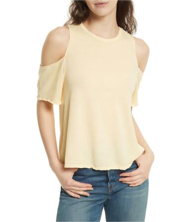 Free People Womens Taurus Cold Shoulders Basic T-Shirt - M