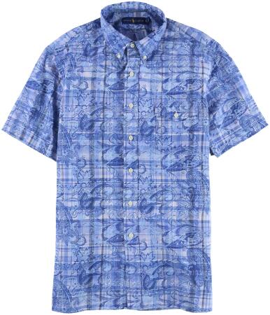 Ralph Lauren Mens Standard Paisley Button Up Shirt - S