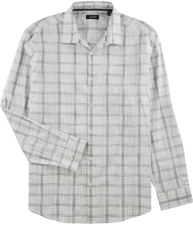 Alfani Mens Grid Button Up Shirt - XL