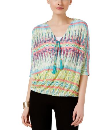 John Paul Richard Womens Knit Tye-Dye Pullover Sweater - M