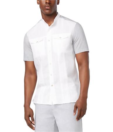 Sean John Mens Pintuck Pocket Button Up Shirt - L