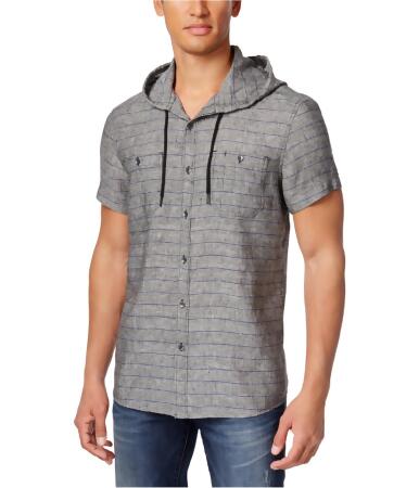 Kenneth Cole Mens Hooded Button Up Shirt - L