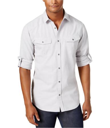 I-n-c Mens Textured Utility Button Up Shirt - S