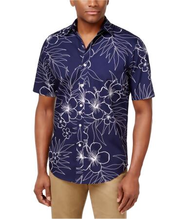 Club Room Mens Floral Sketch Button Up Shirt - XL