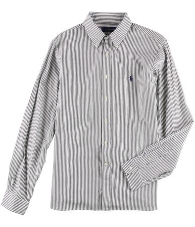 Ralph Lauren Mens Striped Button Up Dress Shirt - 17