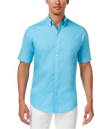 Club Room Mens Bancroft Poplin Button Up Shirt - L