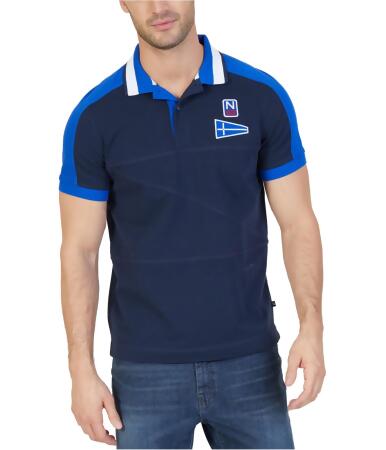 Nautica Mens Colorblock Texture Rugby Polo Shirt - XL