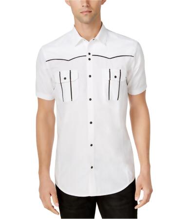 I-n-c Mens Piped Piper Button Up Shirt - L