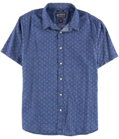 American Rag Mens Denim Jacquard Button Up Shirt - XL