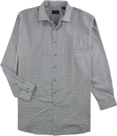 Alfani Mens Mallard Gingham Button Up Dress Shirt - 18